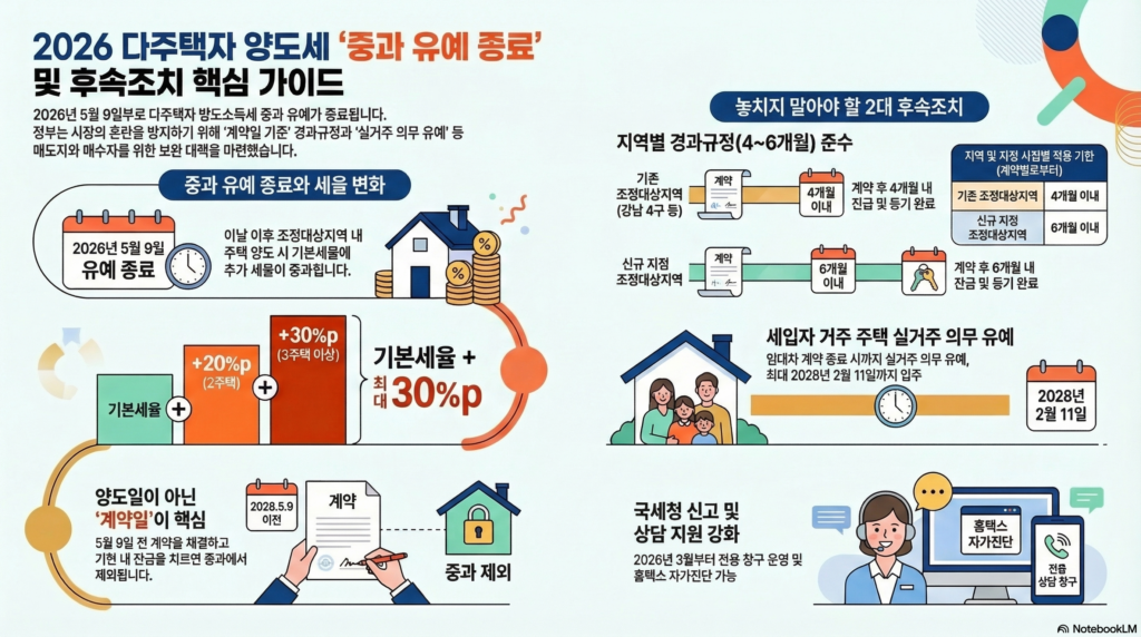 다주택자 양도세 중과 유예 2026년 종료 임박 완벽 절세 대응 전략 가이드